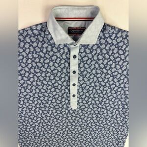 * Oxford Hounds cotton polo shirt paisley blue size large